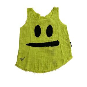Nununu Smirk Muslin Tank Top in Hot Lime